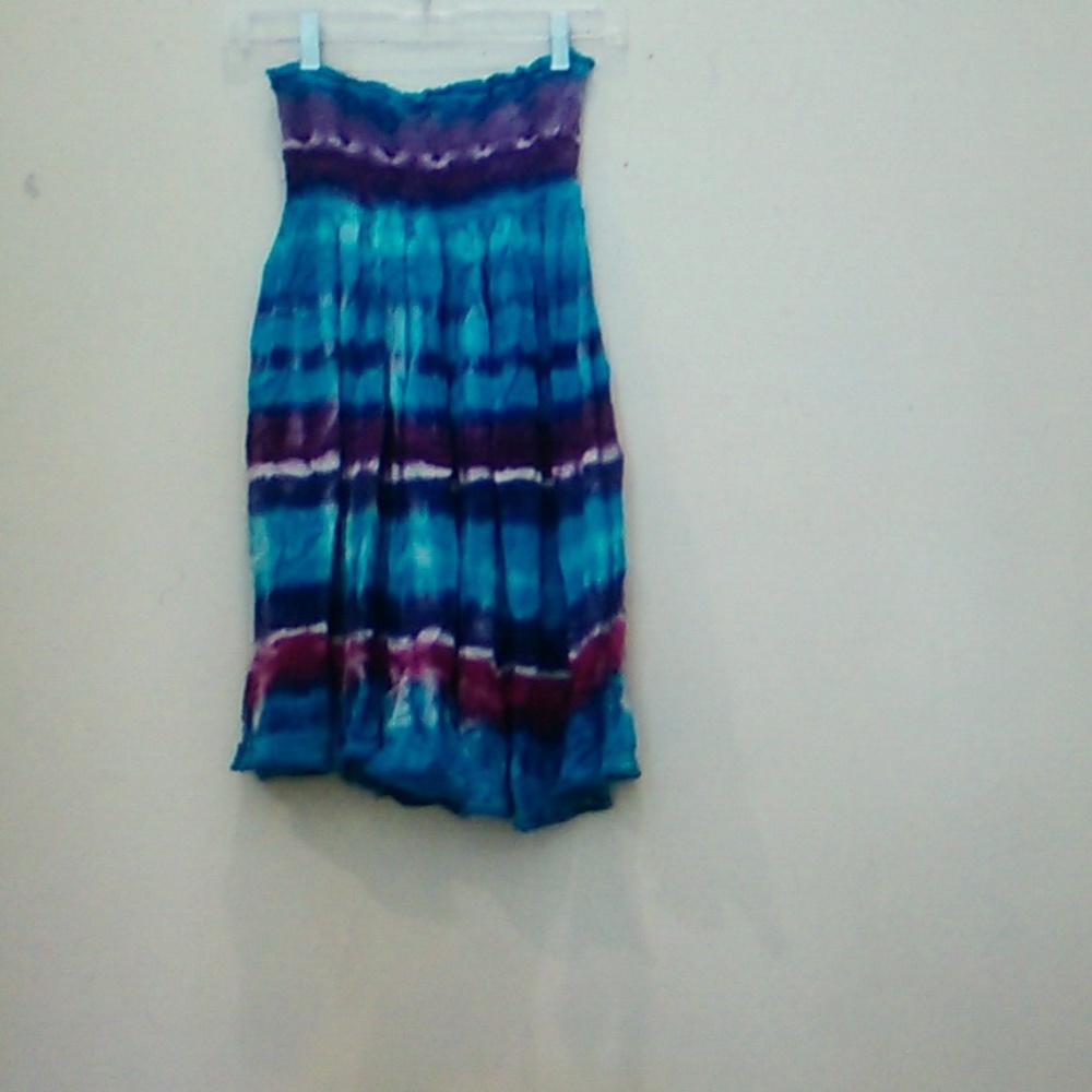 Tie Dye Strapless Dress